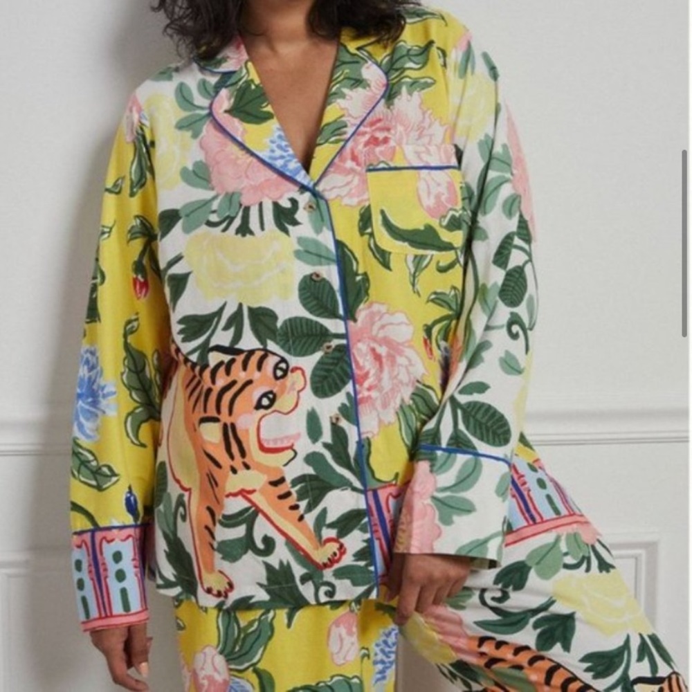 Anthropologie Lil Sire Tigresa Flannel Sleep Top